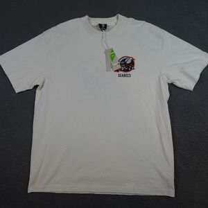 Fingercroxx Shirt Mens XL White Navy Seabees Graphic Construction Force Tee